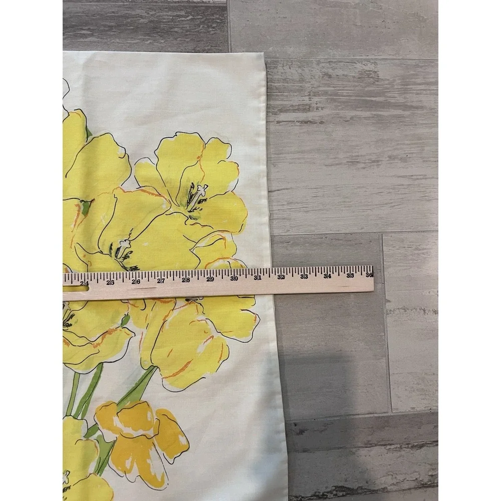VERA NEUMANN Yellow Floral Tulip Print VTG Pillowcase By Burlington-Made In USA-